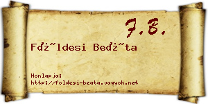 Földesi Beáta névjegykártya