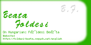 beata foldesi business card